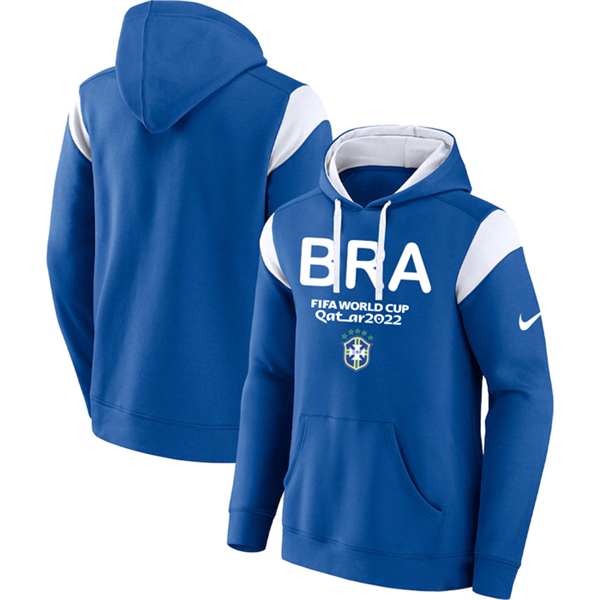 Men's Blue Brazil 2022 FIFA World Cup Soccer Hoodie